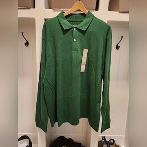 Mens long sleeve polo (Green)